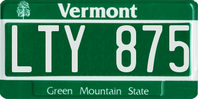VT license plate LTY875