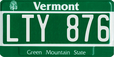VT license plate LTY876