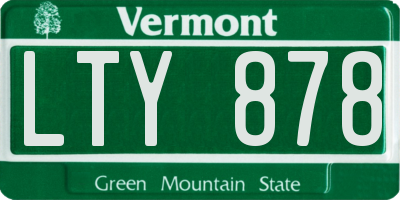 VT license plate LTY878