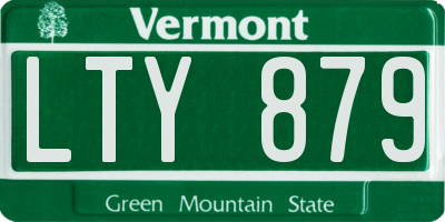 VT license plate LTY879