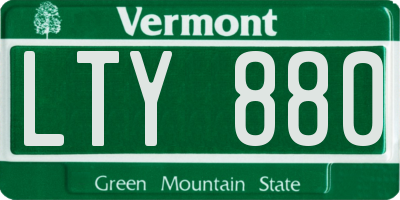 VT license plate LTY880
