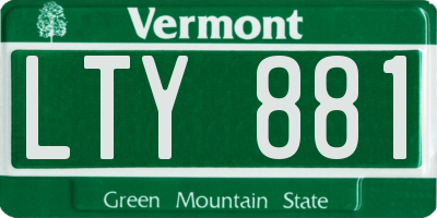 VT license plate LTY881