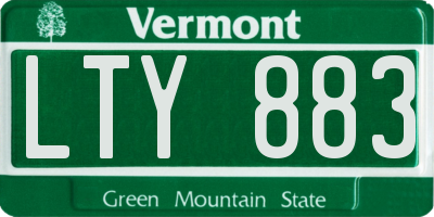 VT license plate LTY883