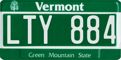 VT license plate LTY884