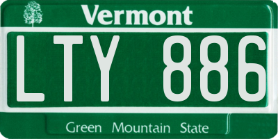 VT license plate LTY886