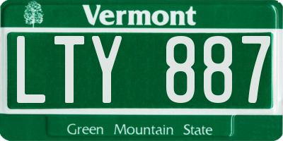 VT license plate LTY887