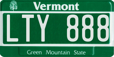 VT license plate LTY888