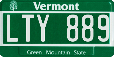 VT license plate LTY889