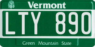 VT license plate LTY890