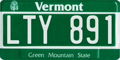 VT license plate LTY891
