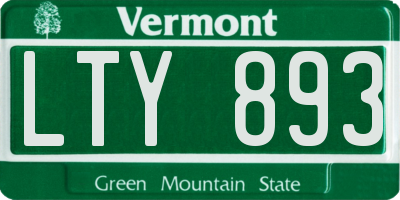 VT license plate LTY893