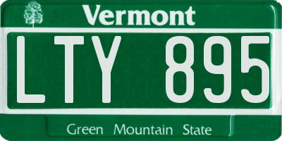 VT license plate LTY895