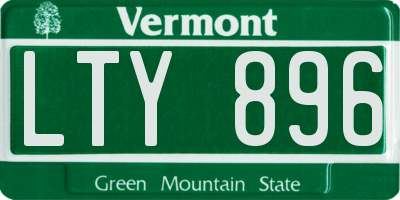 VT license plate LTY896