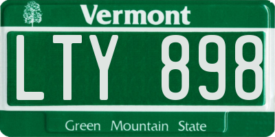 VT license plate LTY898