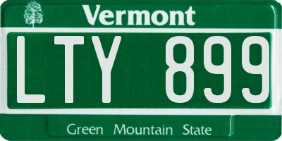 VT license plate LTY899
