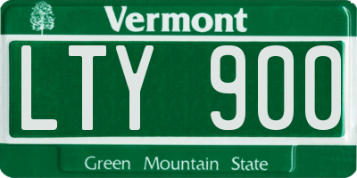 VT license plate LTY900