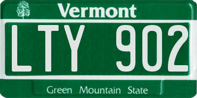 VT license plate LTY902