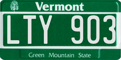 VT license plate LTY903