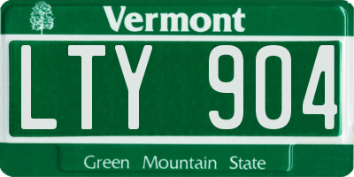VT license plate LTY904