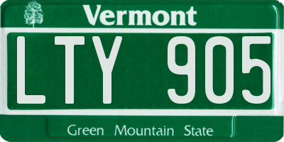 VT license plate LTY905