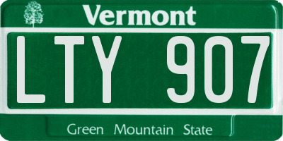 VT license plate LTY907