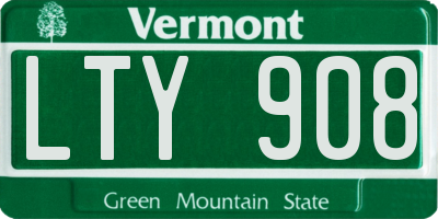 VT license plate LTY908