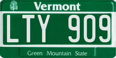 VT license plate LTY909