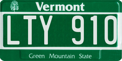 VT license plate LTY910