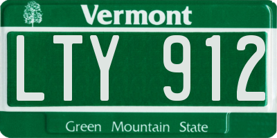 VT license plate LTY912