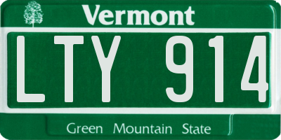 VT license plate LTY914