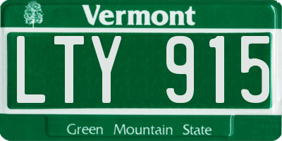 VT license plate LTY915