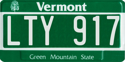 VT license plate LTY917