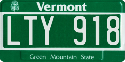 VT license plate LTY918