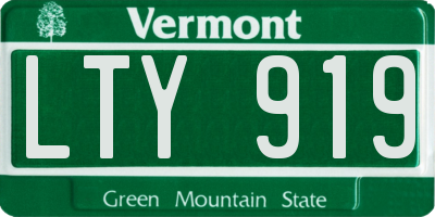 VT license plate LTY919
