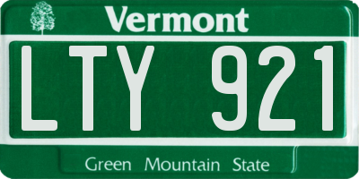 VT license plate LTY921
