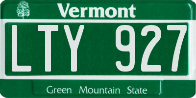 VT license plate LTY927