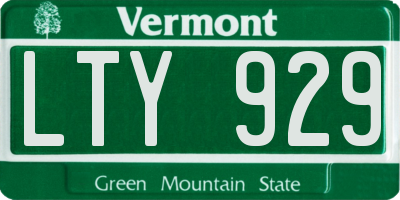 VT license plate LTY929
