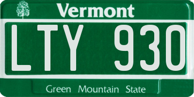 VT license plate LTY930