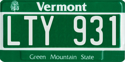 VT license plate LTY931