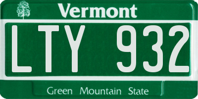 VT license plate LTY932