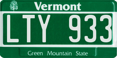 VT license plate LTY933