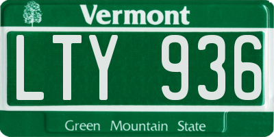 VT license plate LTY936