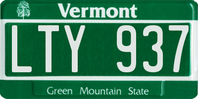 VT license plate LTY937