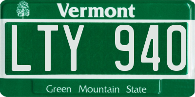 VT license plate LTY940