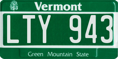 VT license plate LTY943