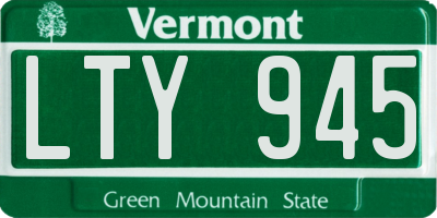 VT license plate LTY945