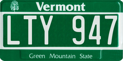 VT license plate LTY947