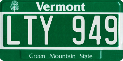 VT license plate LTY949
