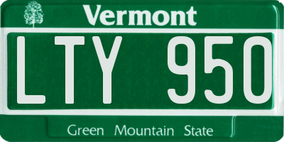 VT license plate LTY950