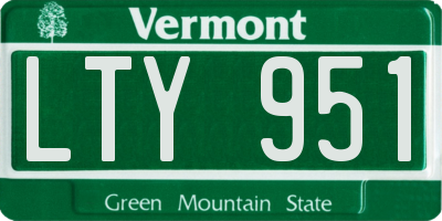 VT license plate LTY951